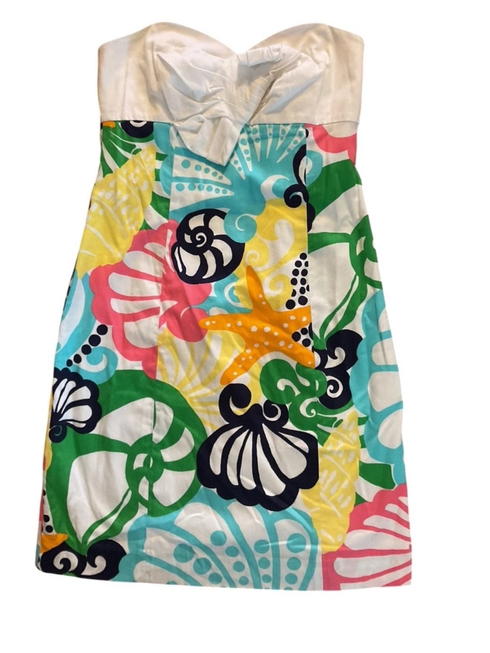 Lilly Pulitzer Krissa Chiquita Bonita strapless floral cotton dress women’s 4